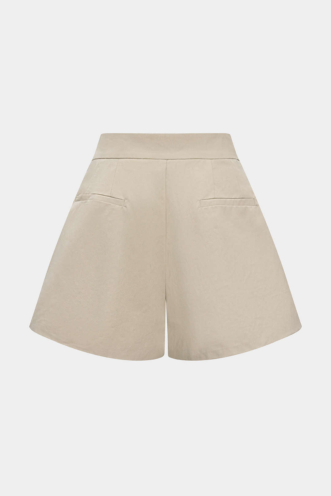 Solid Ruched High Waist Pocket Shorts