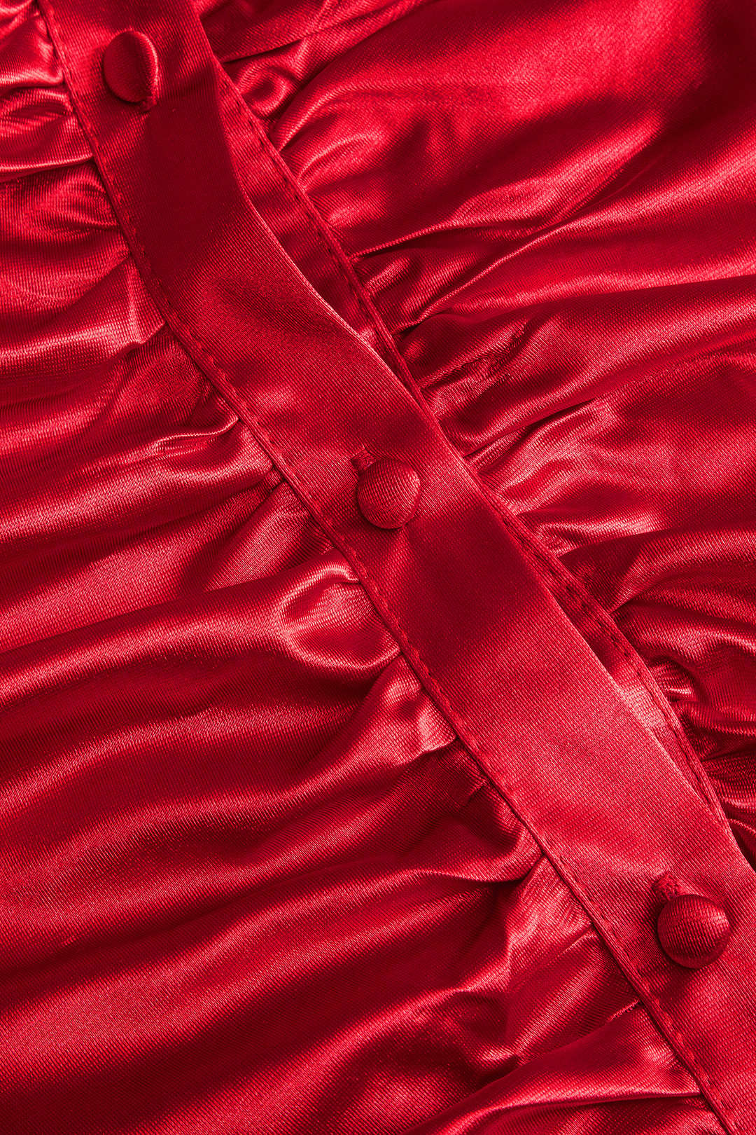 Satin Tie-Up Ruched Long Sleeve Mini Dress