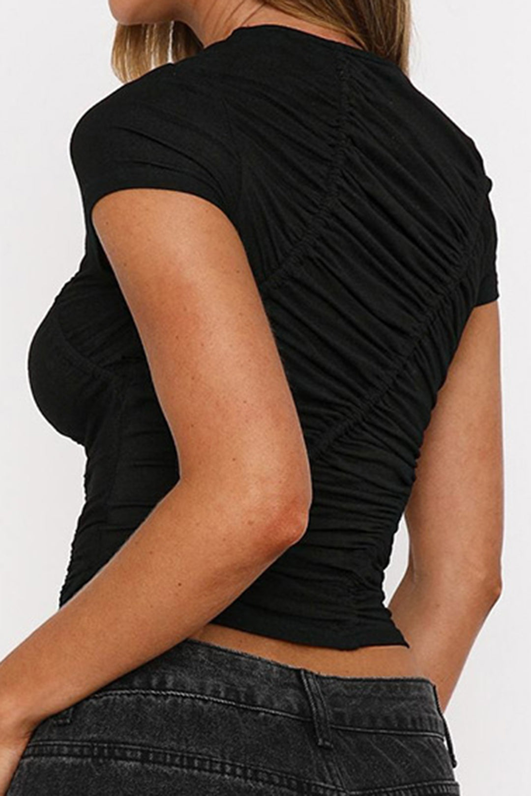 Ruched Short Sleeve T-Shirt