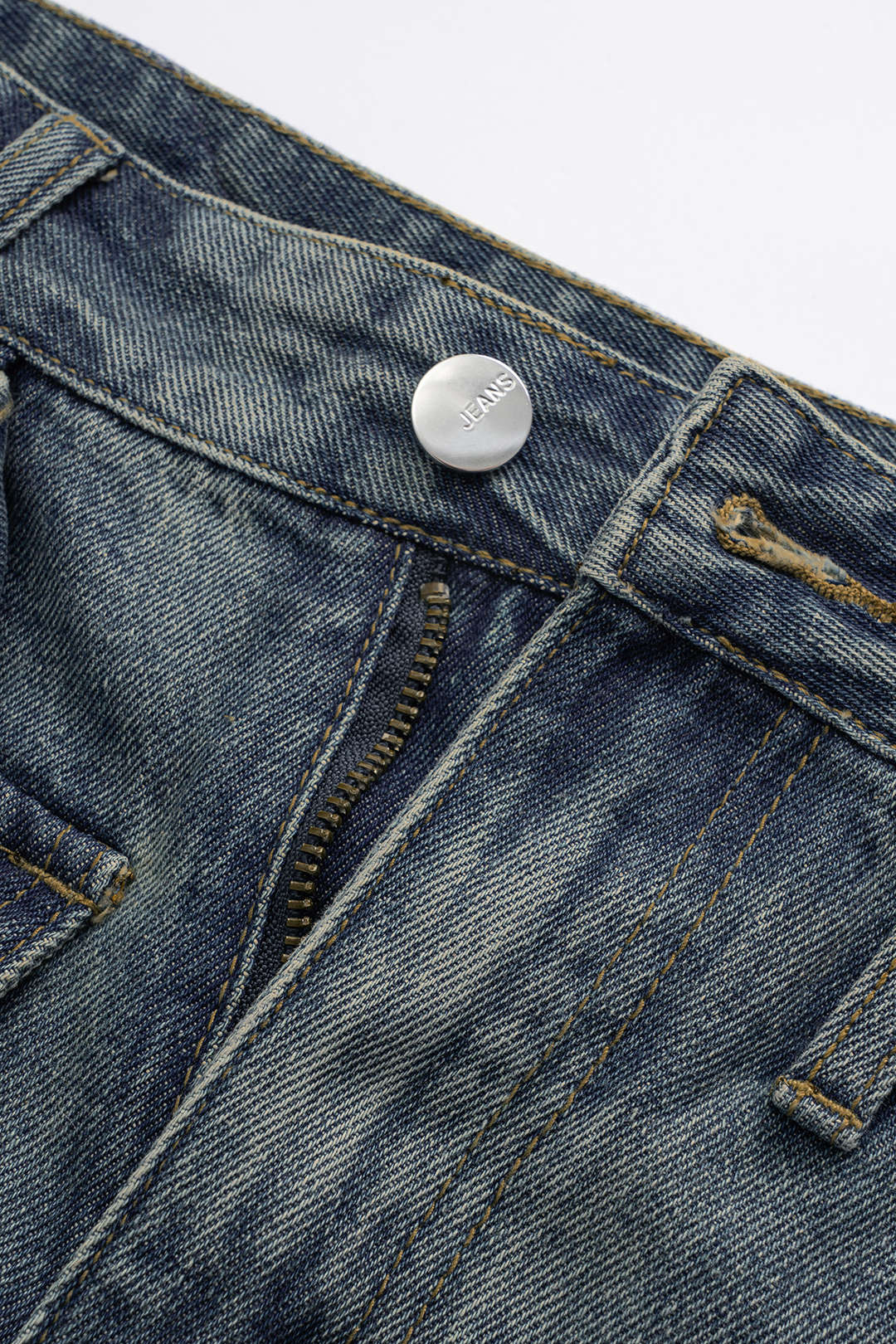 Denim Pocket Belt Asymmetrical Jorts Shorts