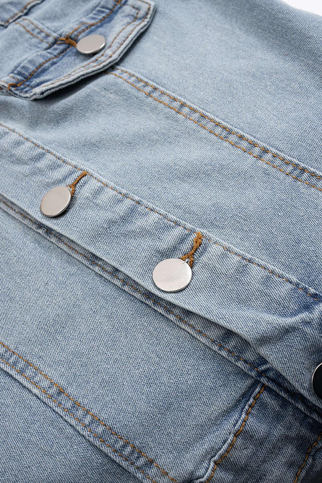 Strapless Button Denim Romper