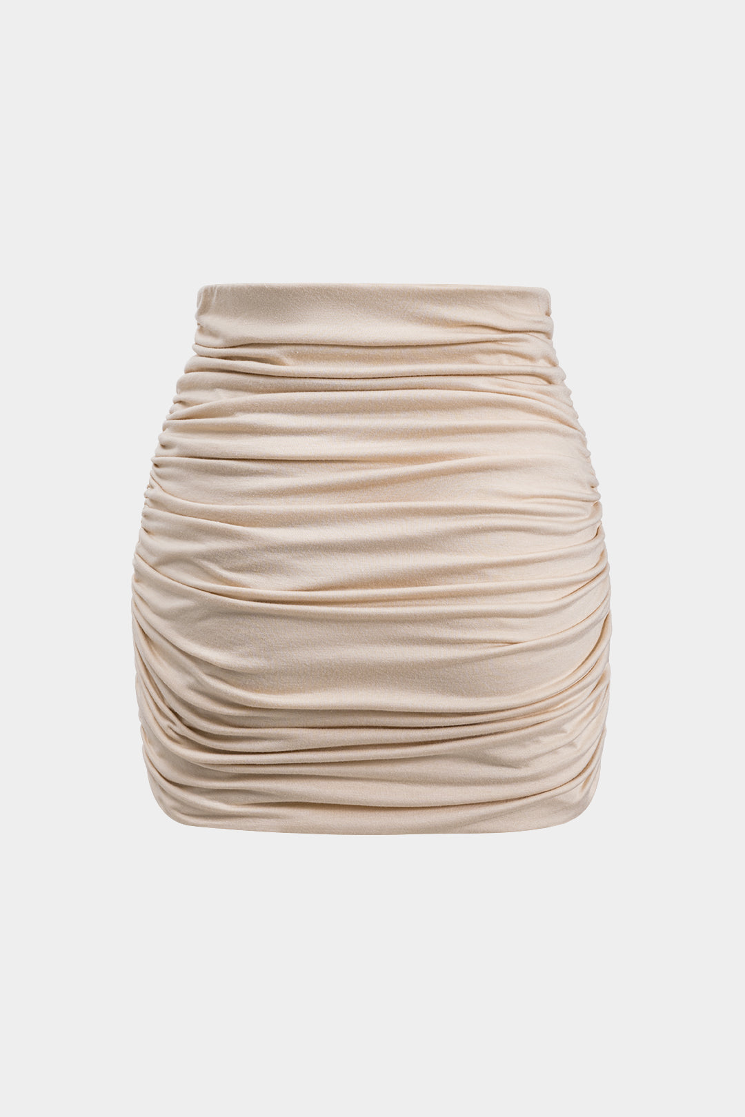 Solid Ruched Mini Skirt