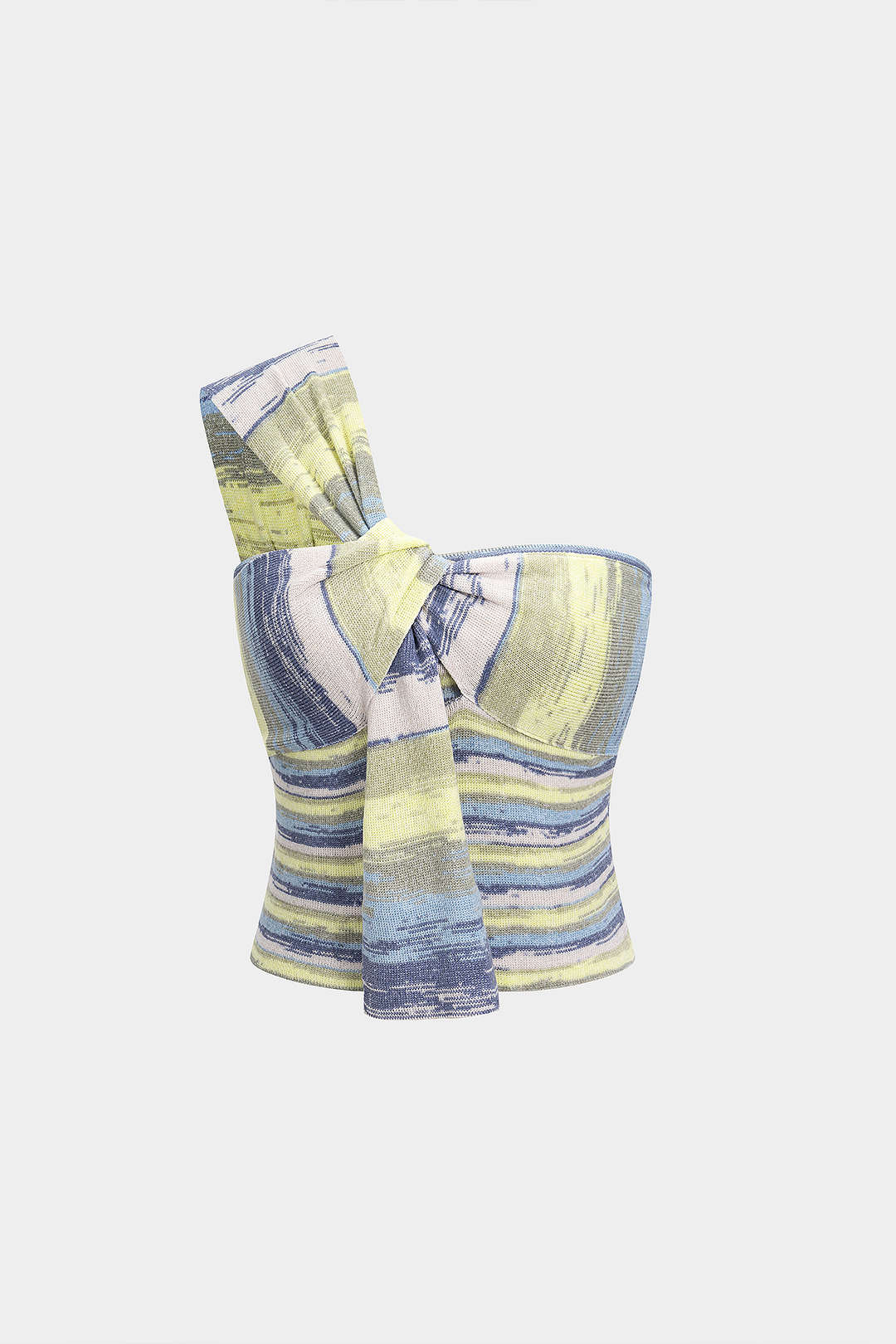 Knit Twist Knot One Shoulder Short Tank Top