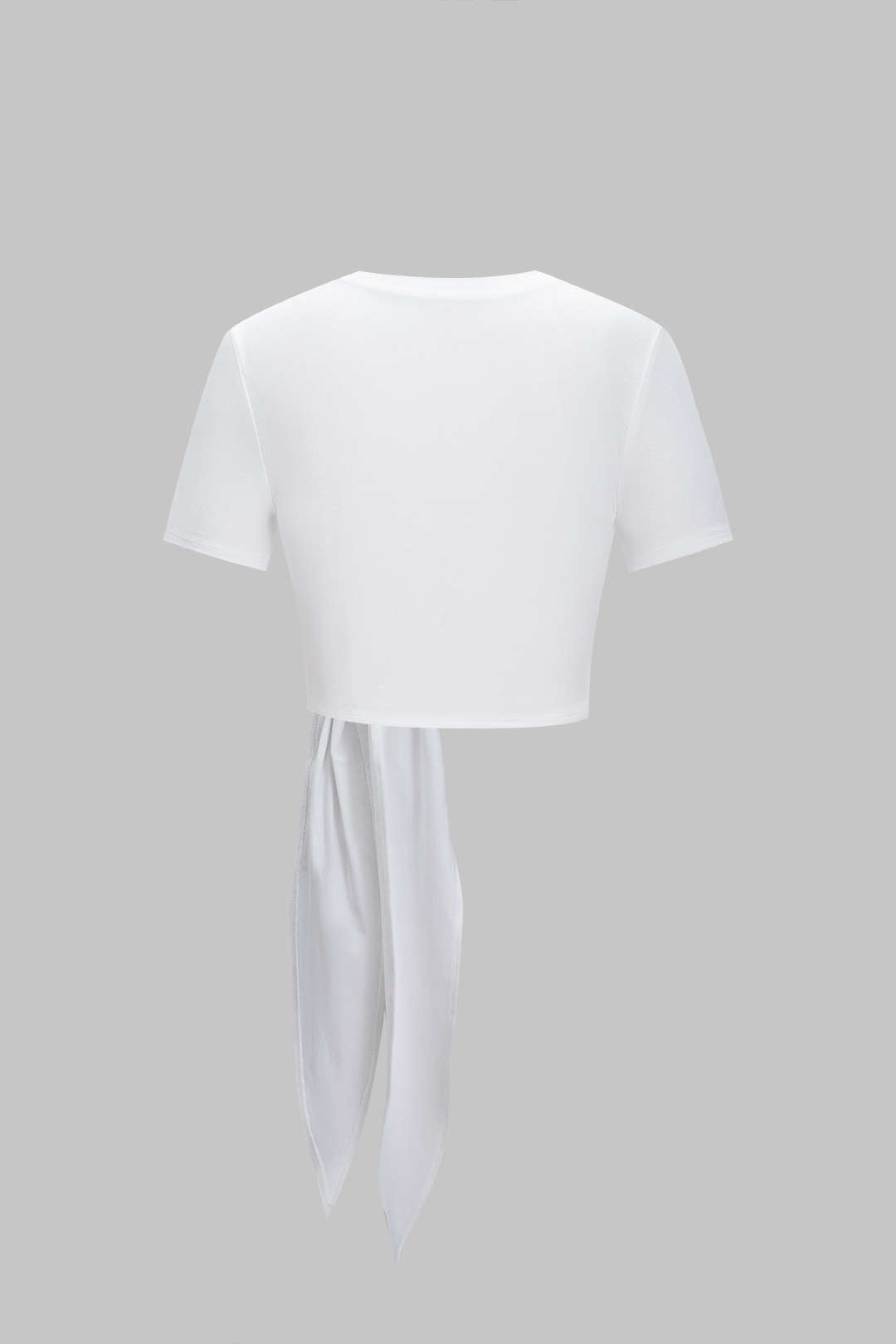 Ruched Tie Front Short Sleeve T-Shirt