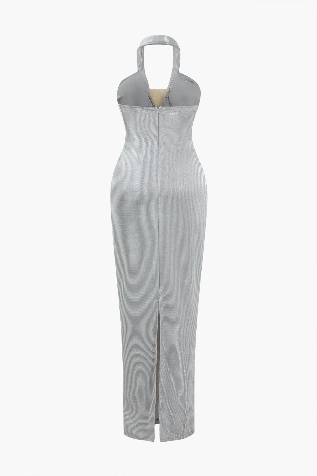Sequin Halter Backless Maxi Dress