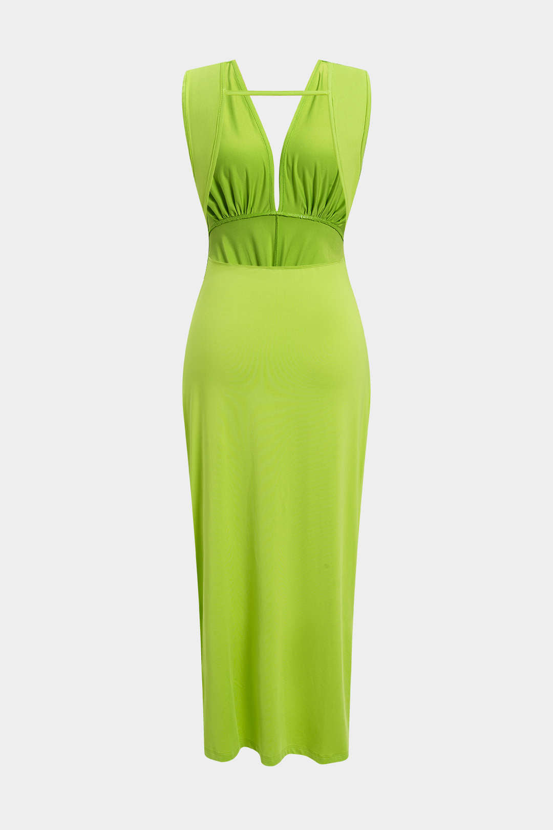 Ruched Twist Knot Backless Sleeveless Midi Dress