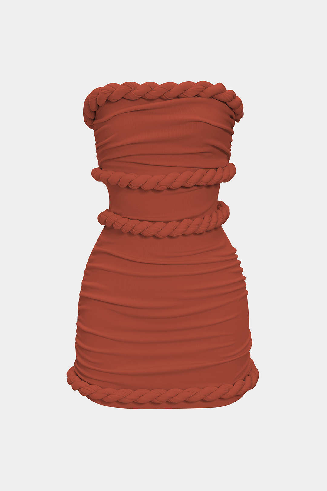 Twist Knot Strapless Sleeveless Mini Dress