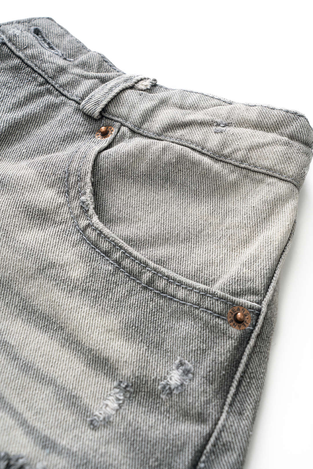 Denim Asymmetrical Ripped Shorts