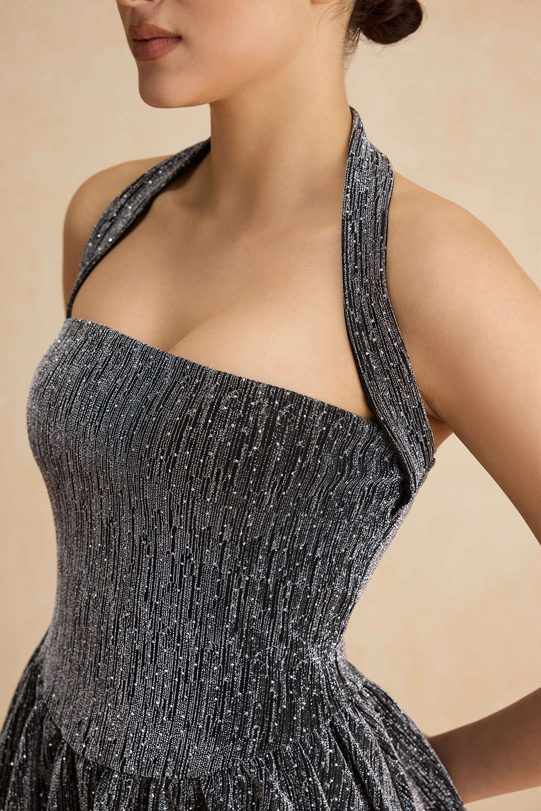Halter Neck Sleeveless Mini Dress