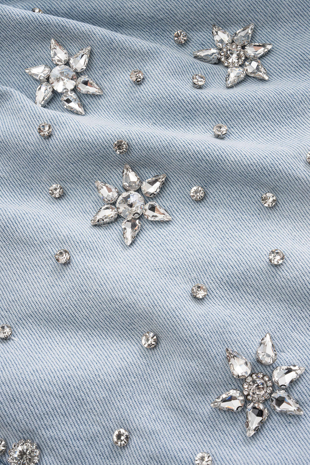 Denim Rhinestone High Waist Shorts