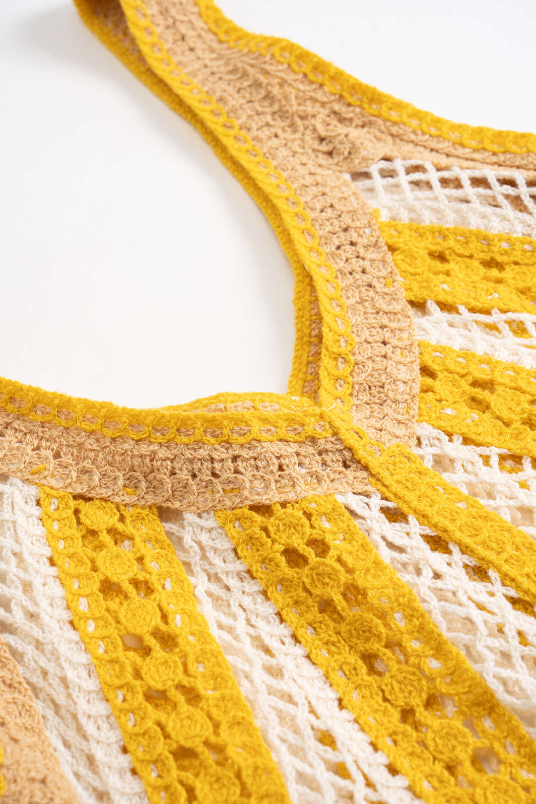 Knit V-neck Crochet Hollow Out Tank Top