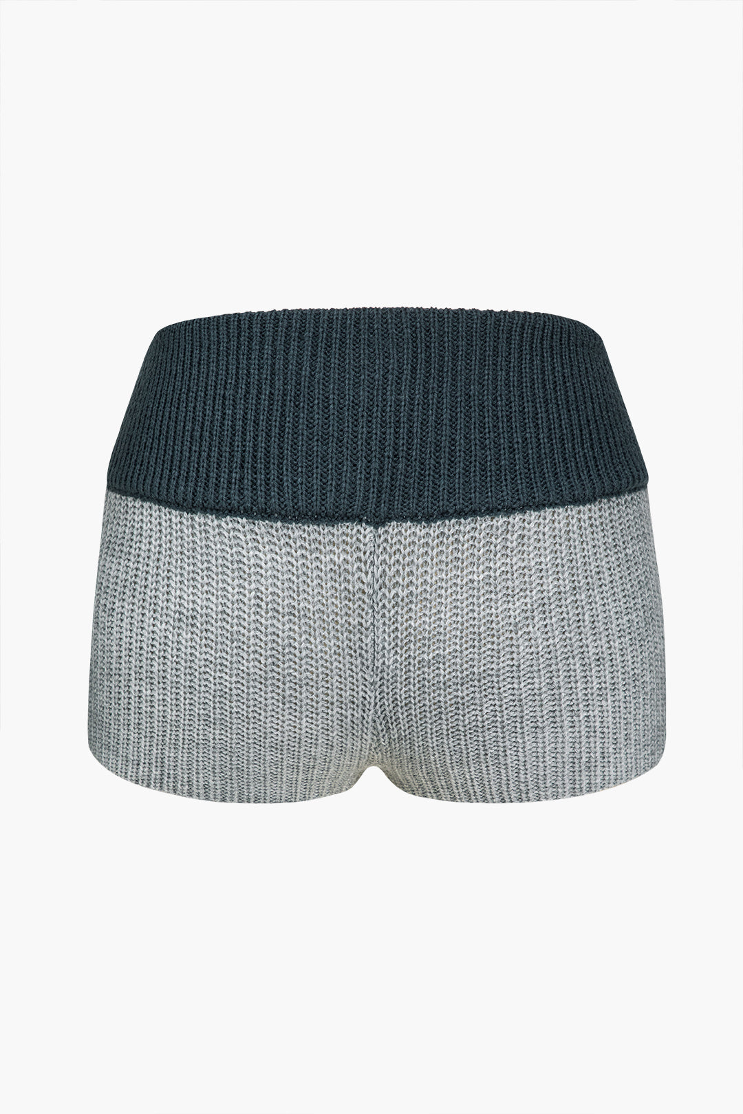 Contrast Zip-Up Knit Sweater And Shorts Set