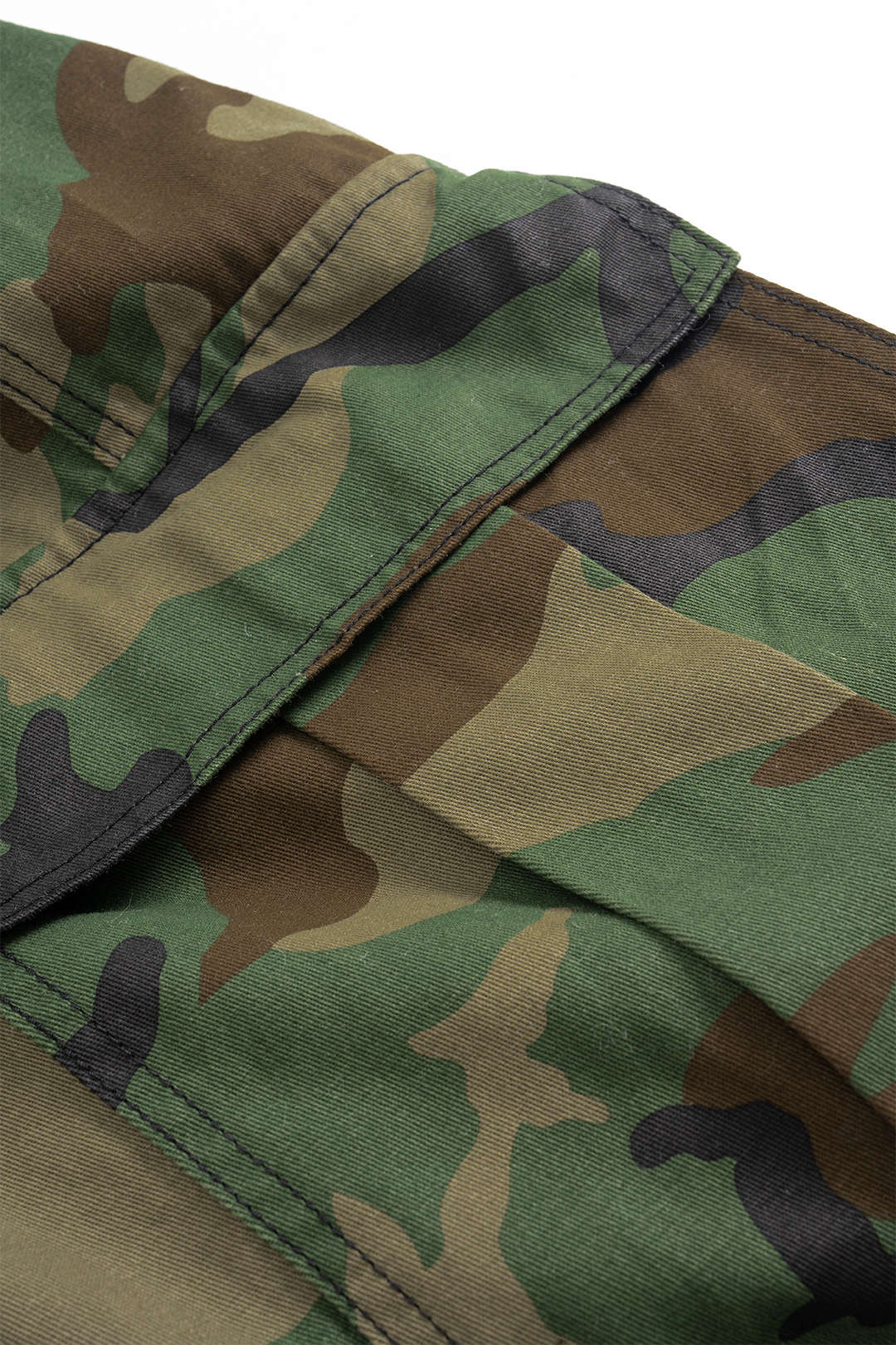 Camo Print Denim Pocket Trousers