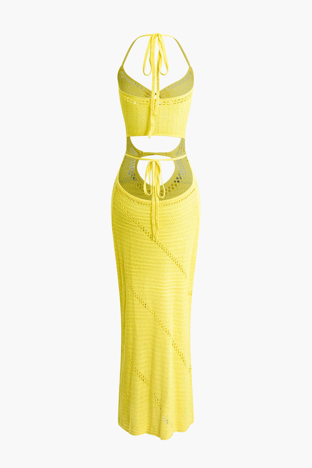 Cut Out Tie Halter Maxi Dress