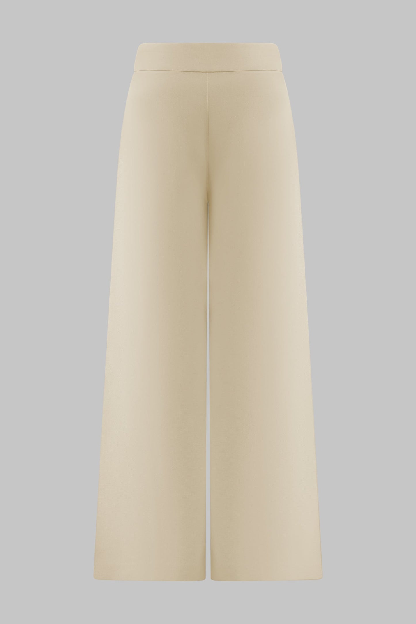 Solid High Waist Ruched Trousers