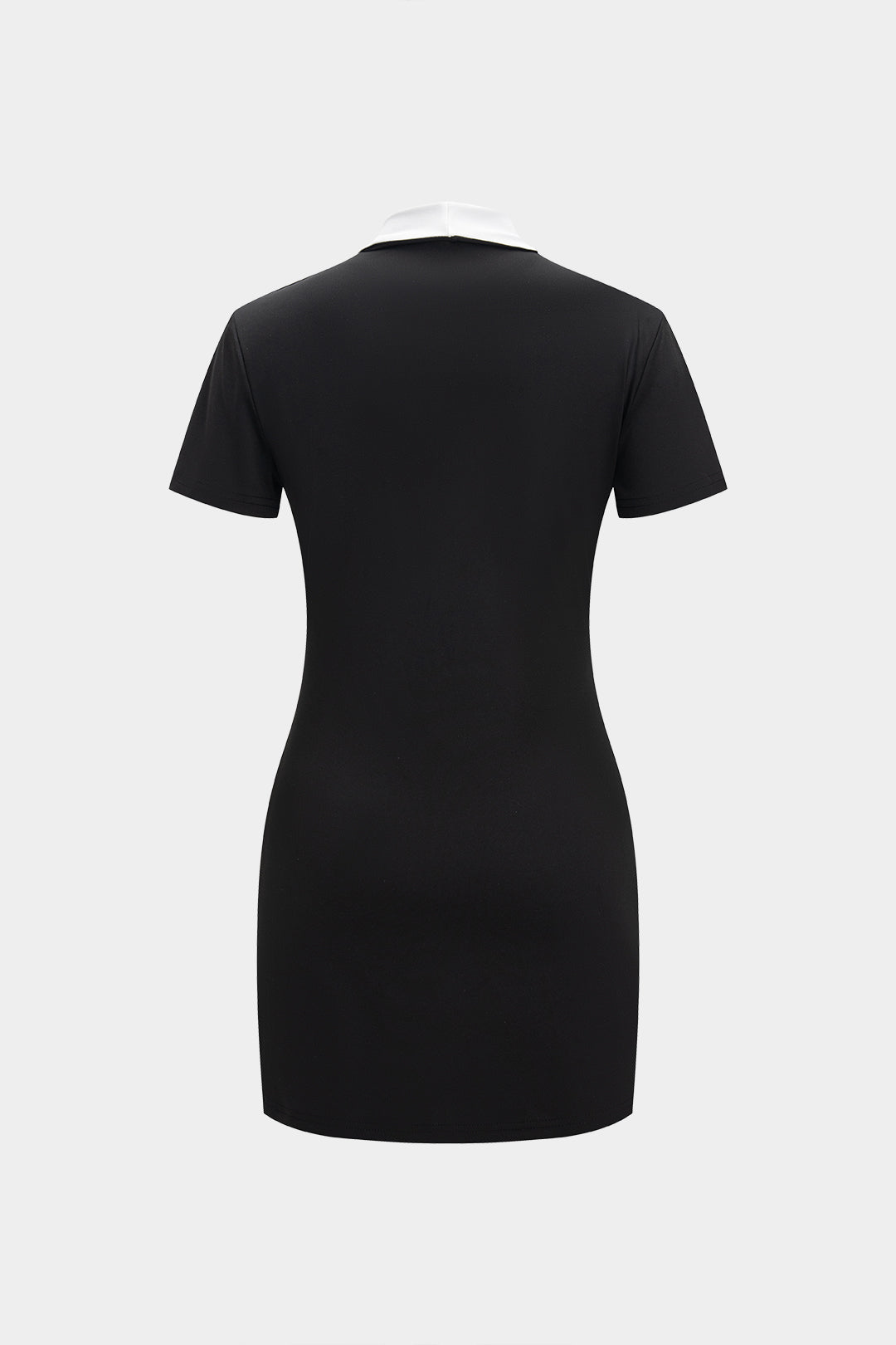 Contrast Button Short Sleeve Mini Dress