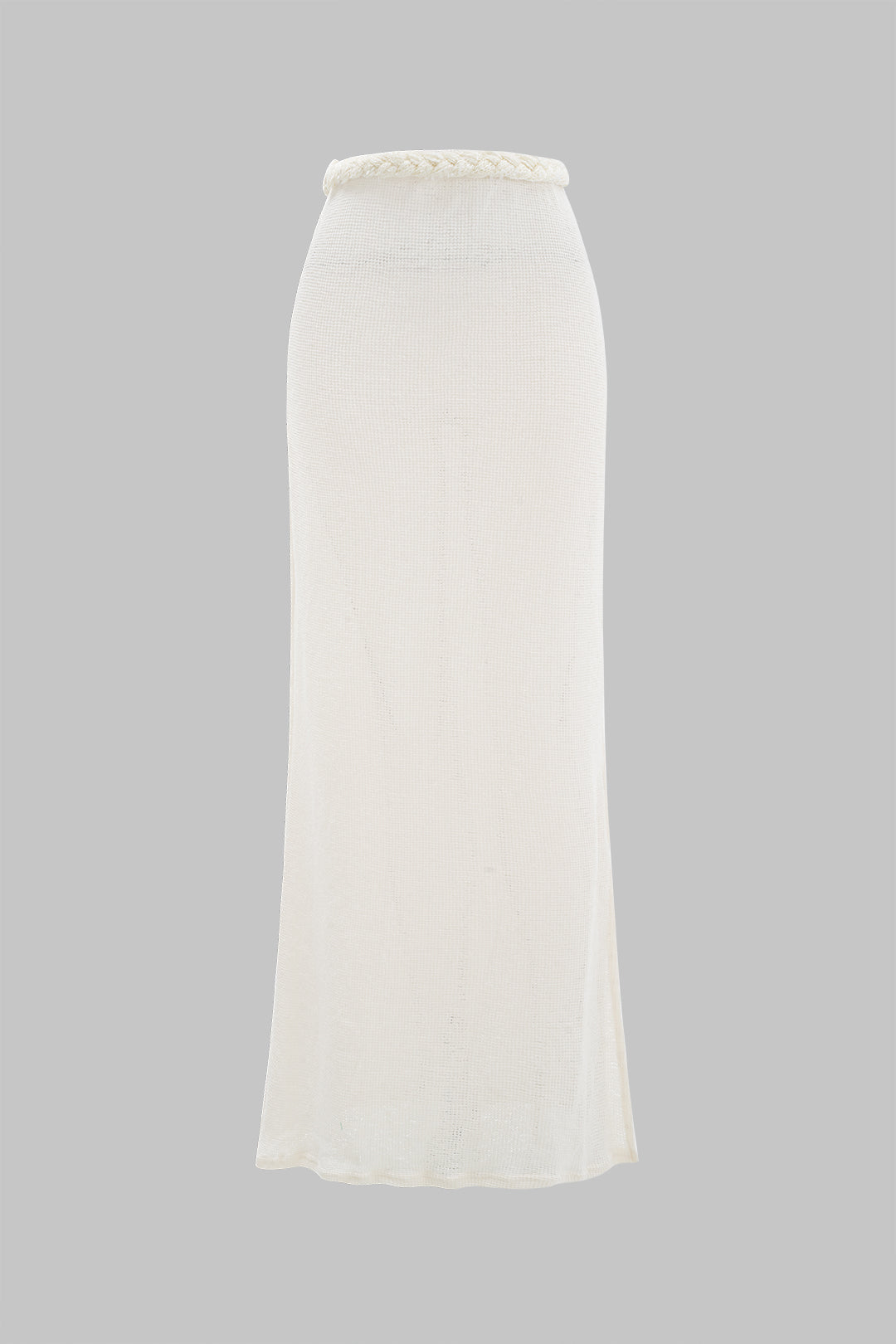 Knit Braided Hollow Out Crop Top And Split Skirt Set