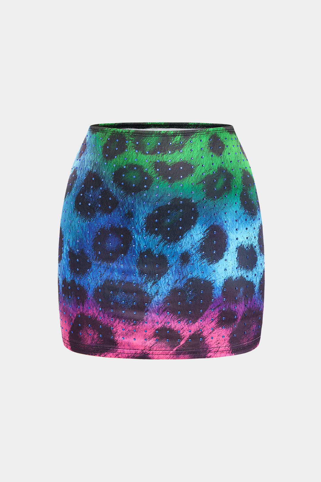 Leopard Pattern Rivet Skirt