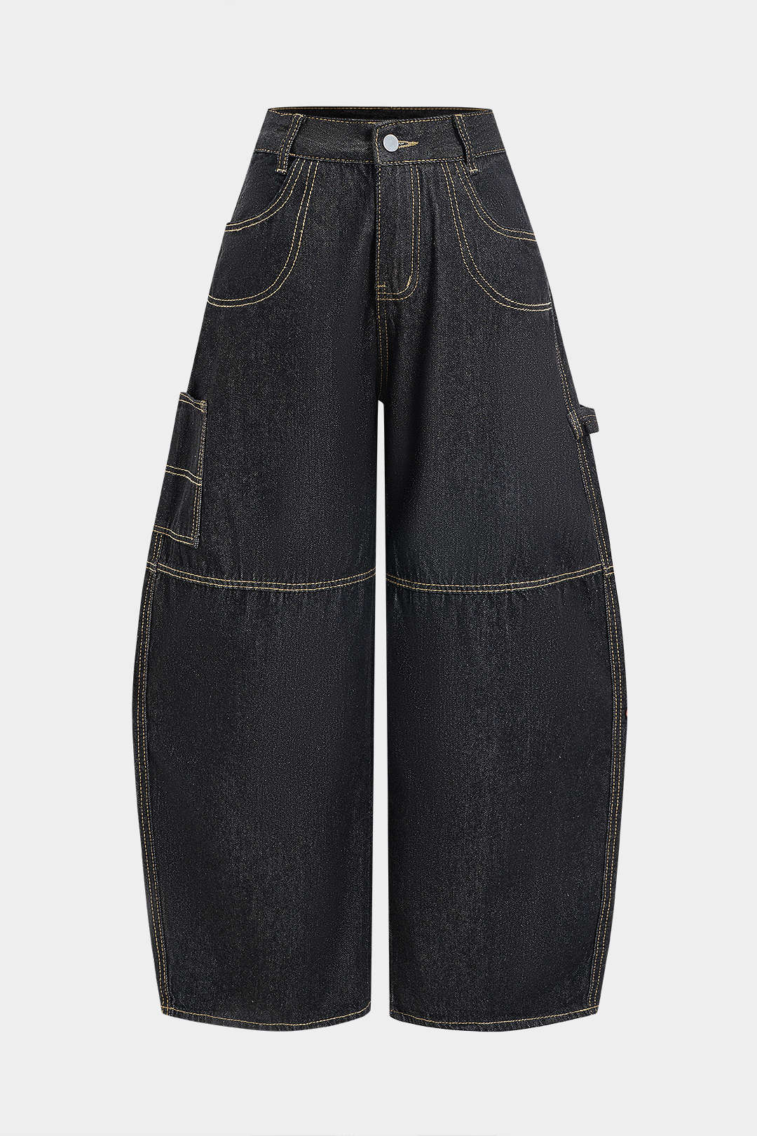 Letter Print Barrel Jeans