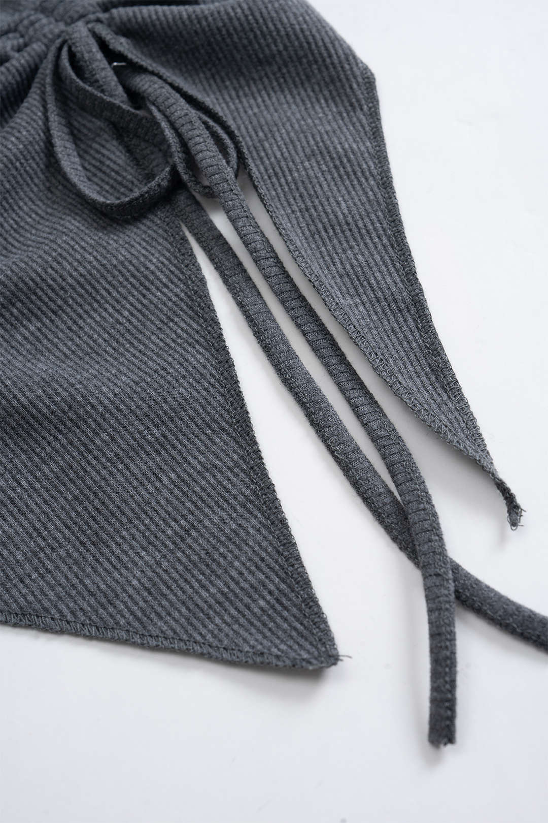 Asymmetrical Drawstring Tube Top And Trousers Set