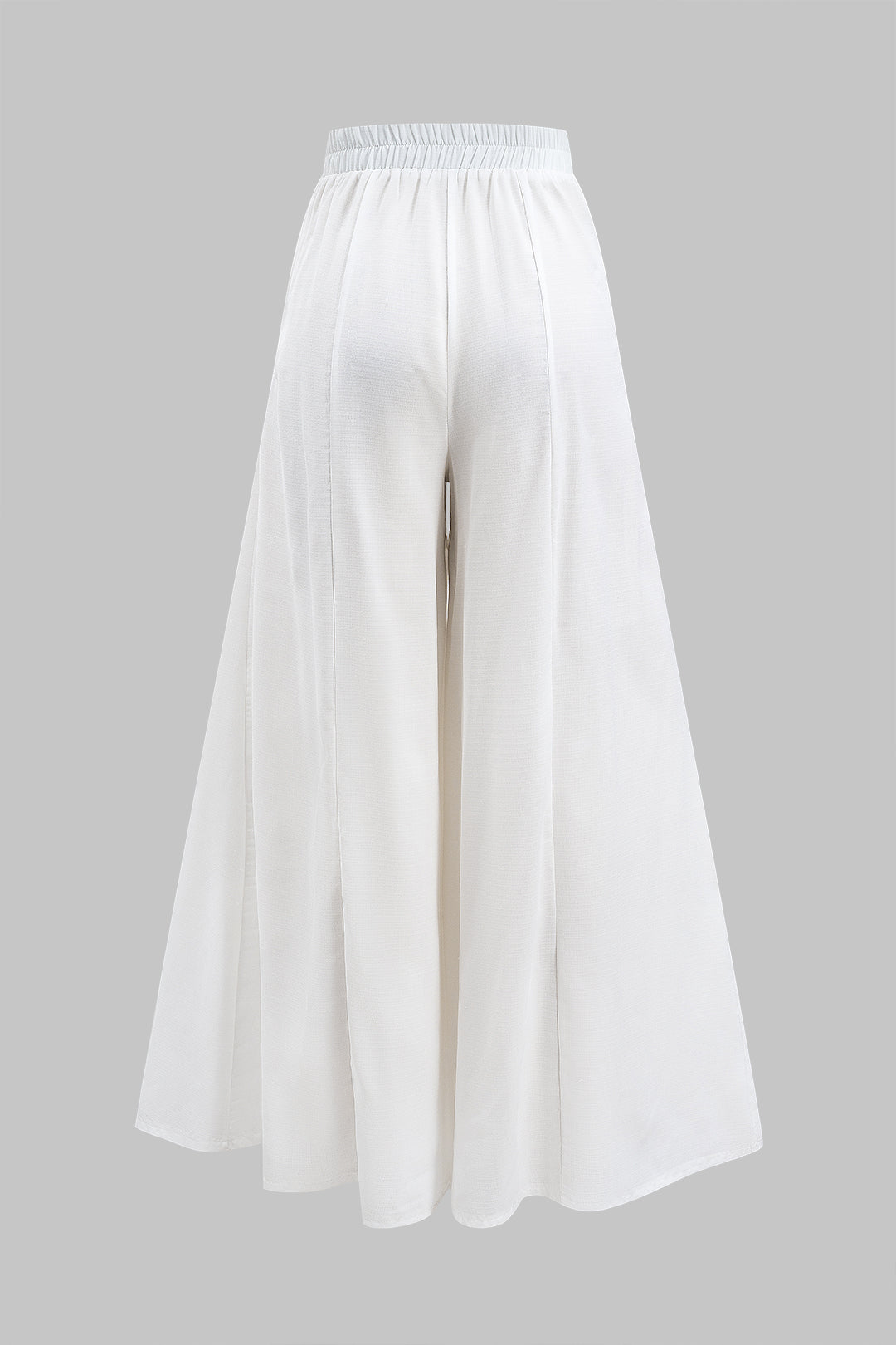 Ruched Crossed Short Sleeve Top And Wide Leg Trousers Set