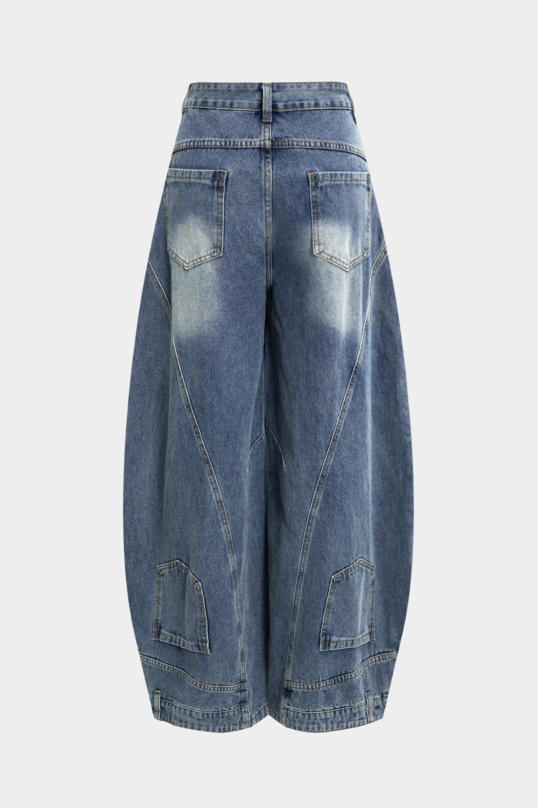 Denim Ripped Barrel Jeans