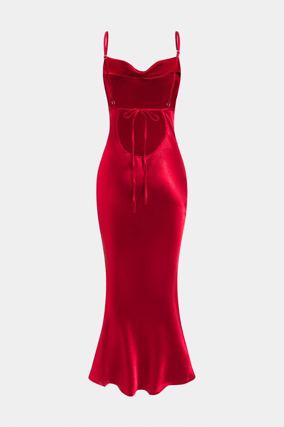 Satin Backless Slip Midi Dress