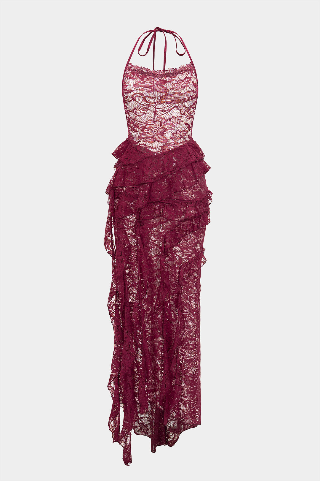 Halter V-Neck Backless Sleeveless Maxi Dress