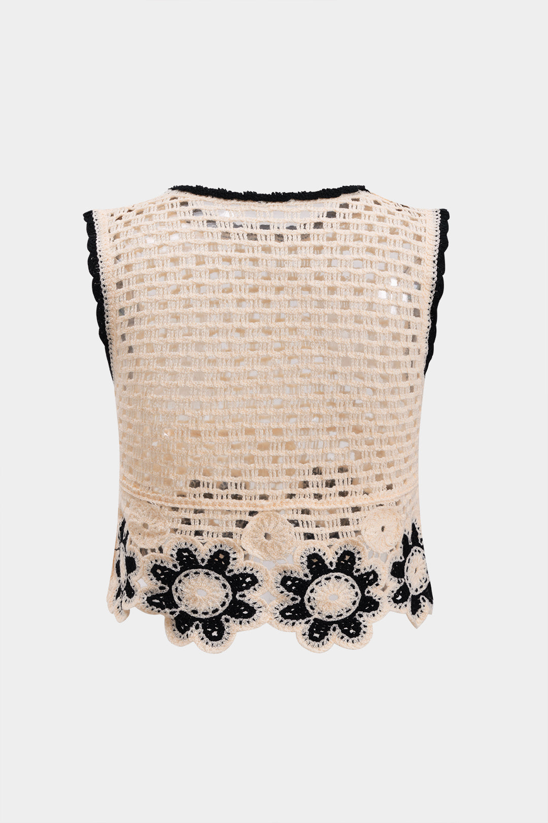 Knitted Cut Out Sleeveless Crochet Tank Top