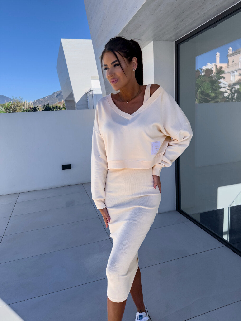 Andreaâ„?Casual Dress With FREE Sweater