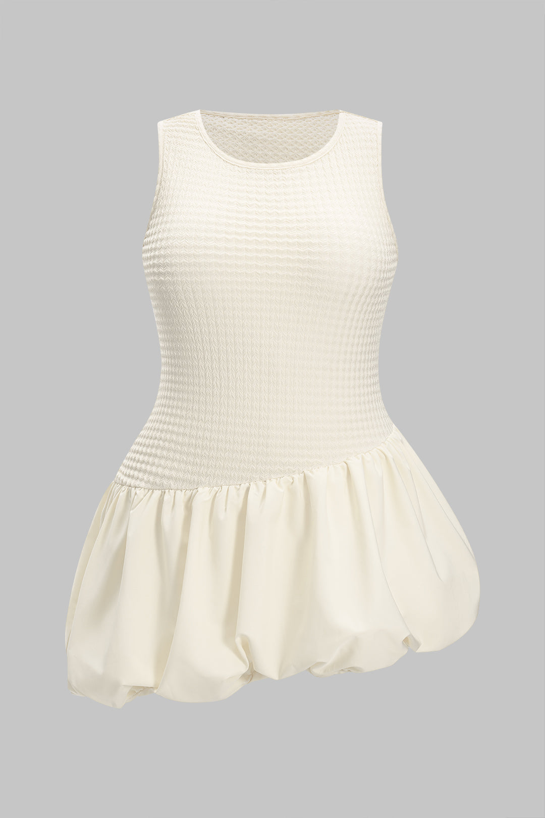Plus Size Patchwork Ruched Sleeveless Mini Dress