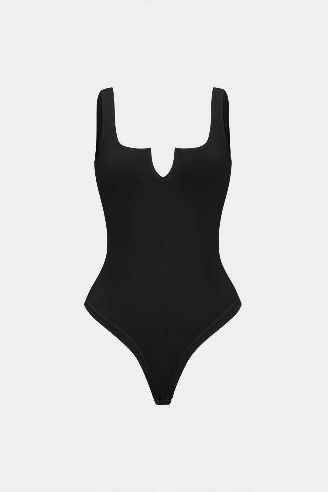 Basic Solid V-Neck Sleeveless Bodysuit