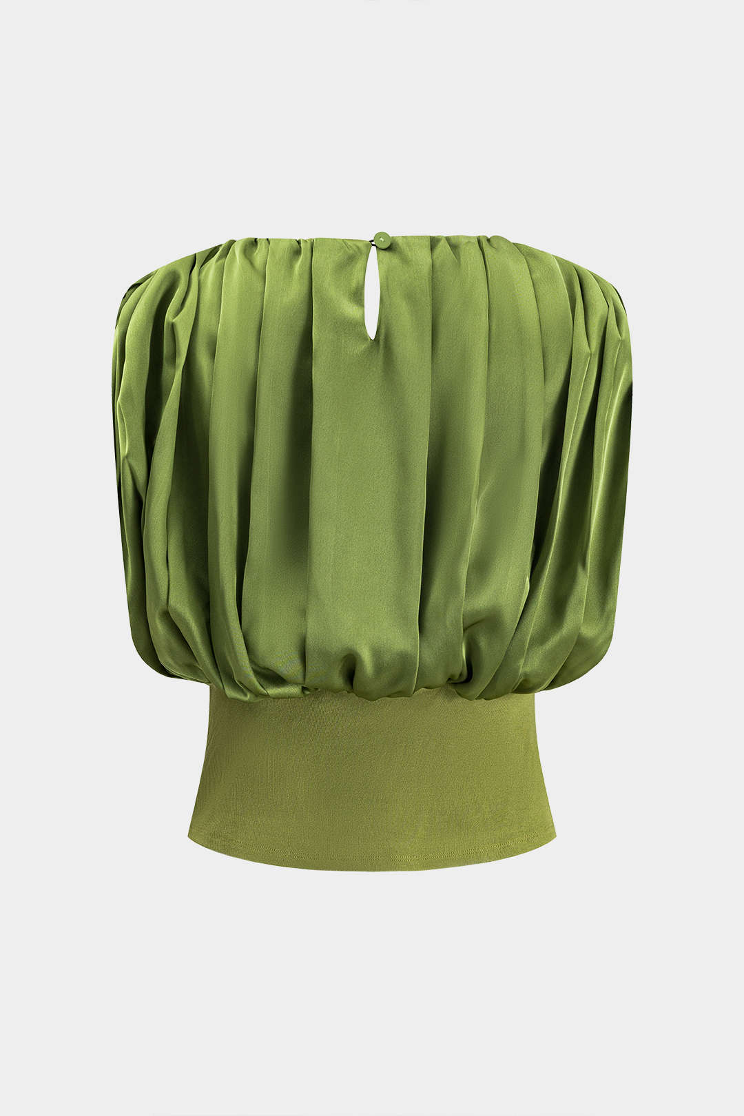 Satin Patchwork Ruched Button Tank Top