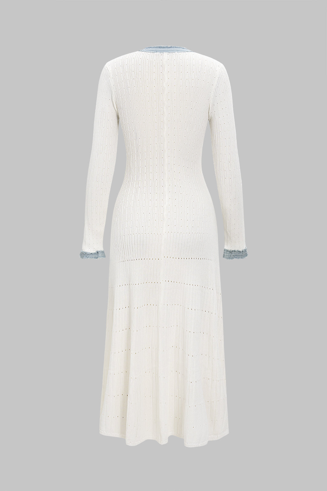 Knit Patchwork Hollow Out Long Sleeve Dress