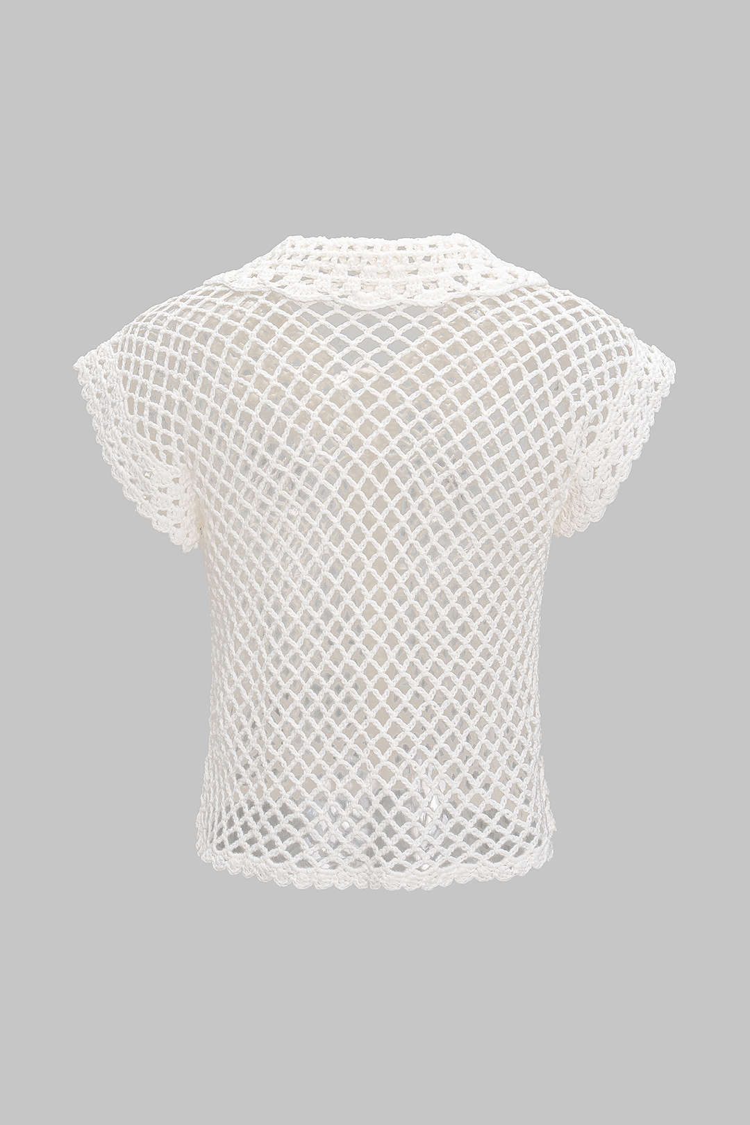 Knit Hollow Out Short-Sleeve Top