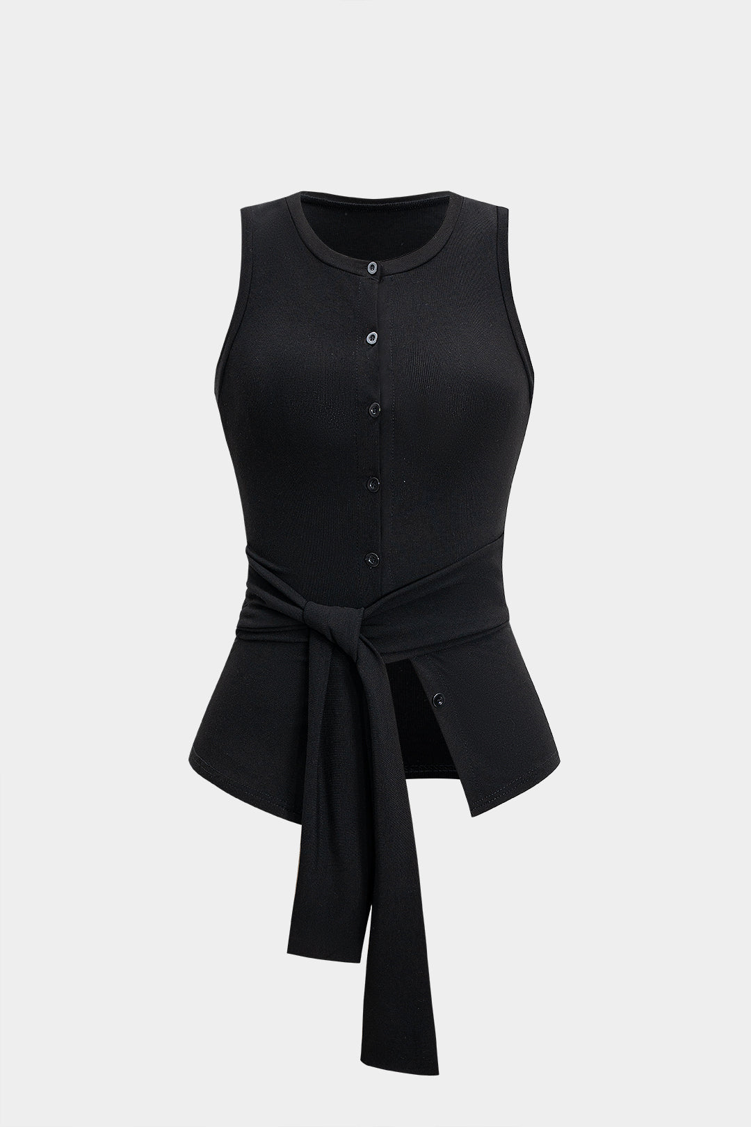 Button Tie-Front Tank Top