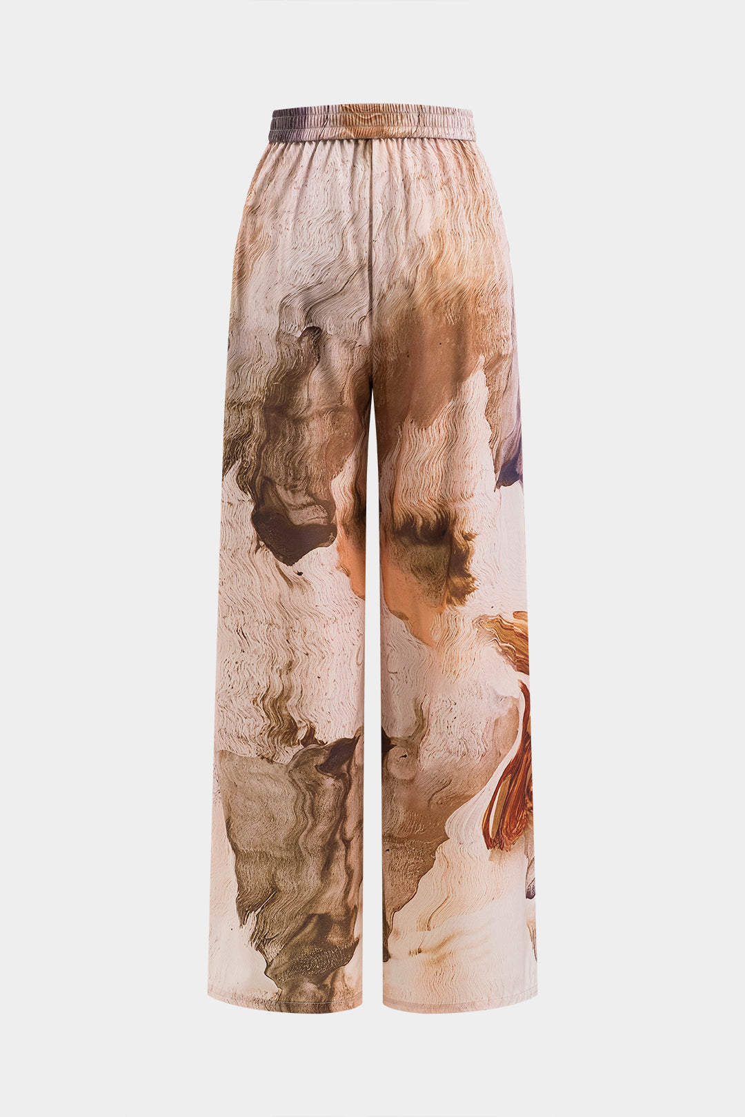 Retro Print Wide Leg Trousers