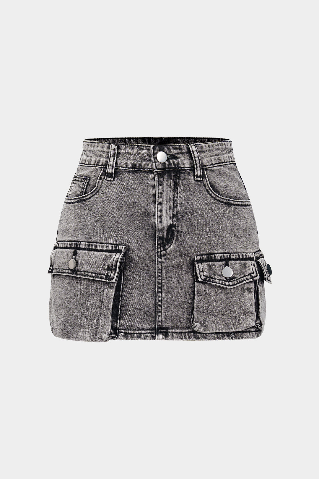 Denim High Waist Pocket Skirt