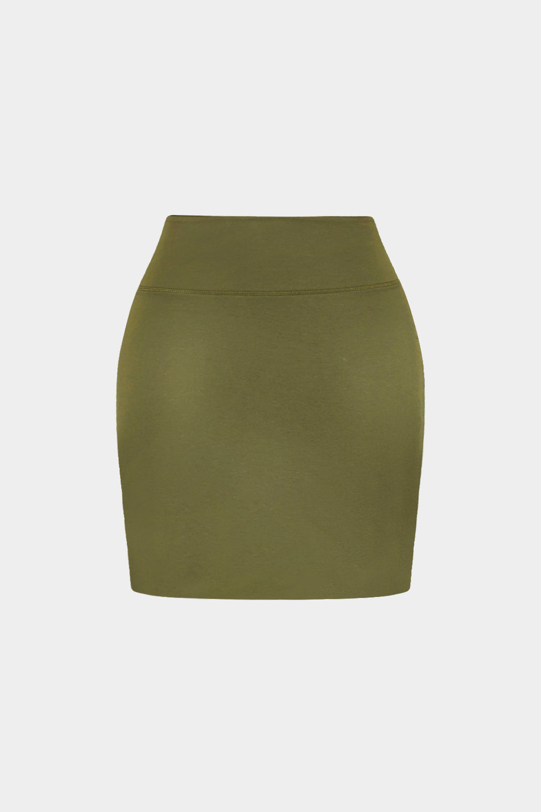 Solid High Waist Mini Skirt