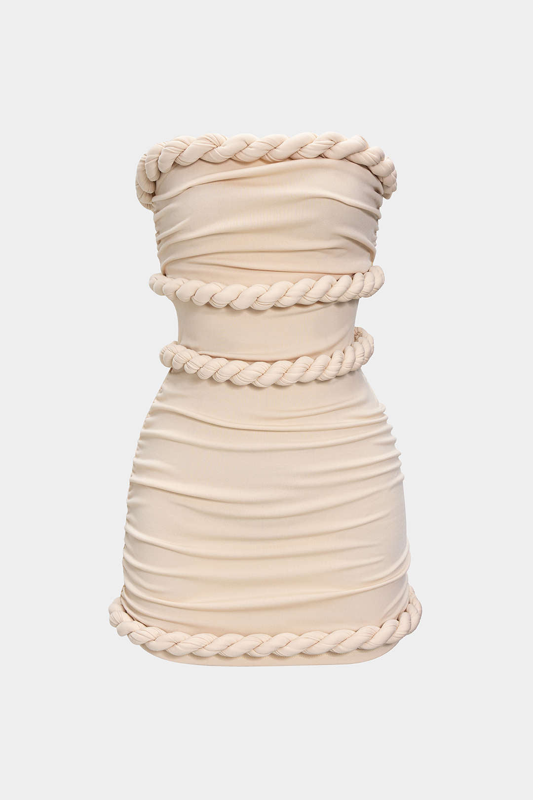 Twist Knot Strapless Sleeveless Mini Dress