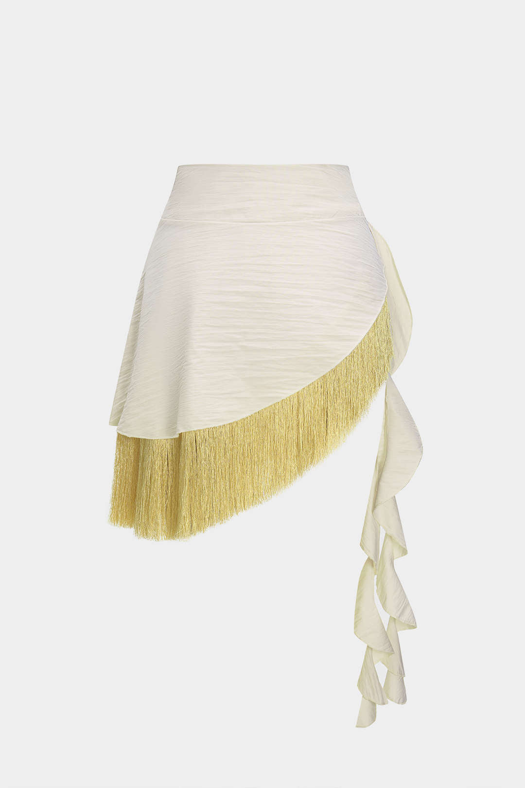 Beaded Halter Neck Tank Top And Fringe Trim Skirt Set