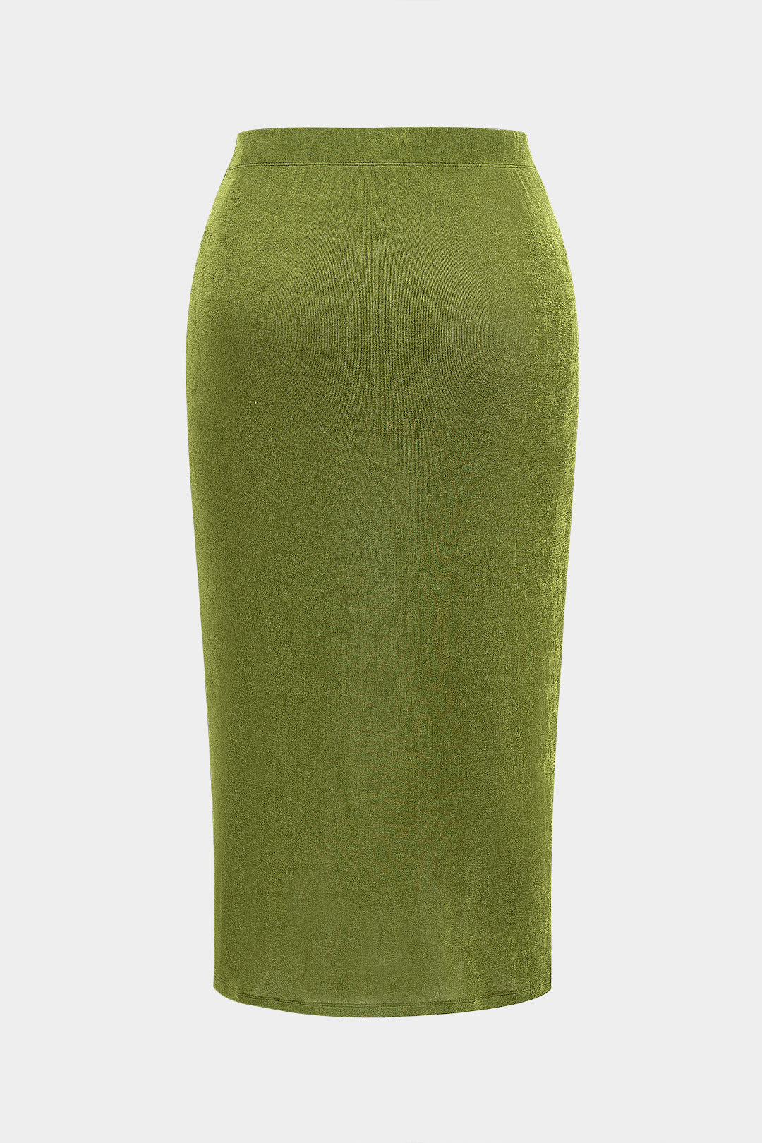Plus Size Ruched Twist Knot Slit Skirt
