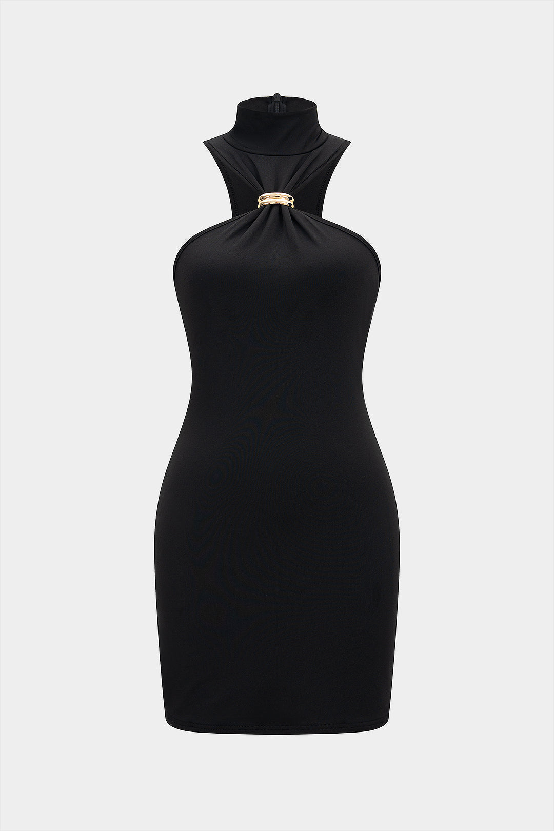 Solid Metallic Sleeveless Mini Dress