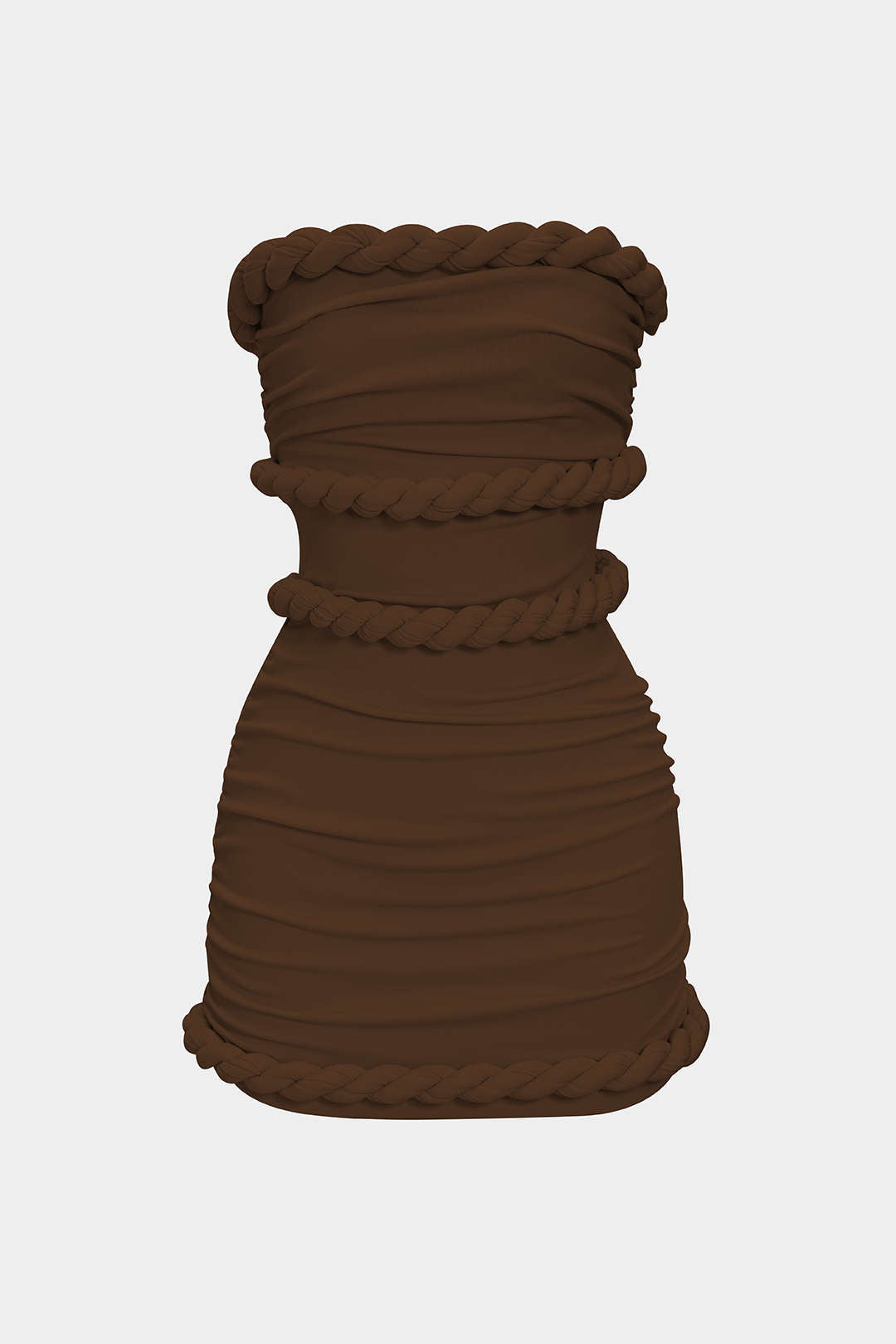 Twist Knot Strapless Sleeveless Mini Dress