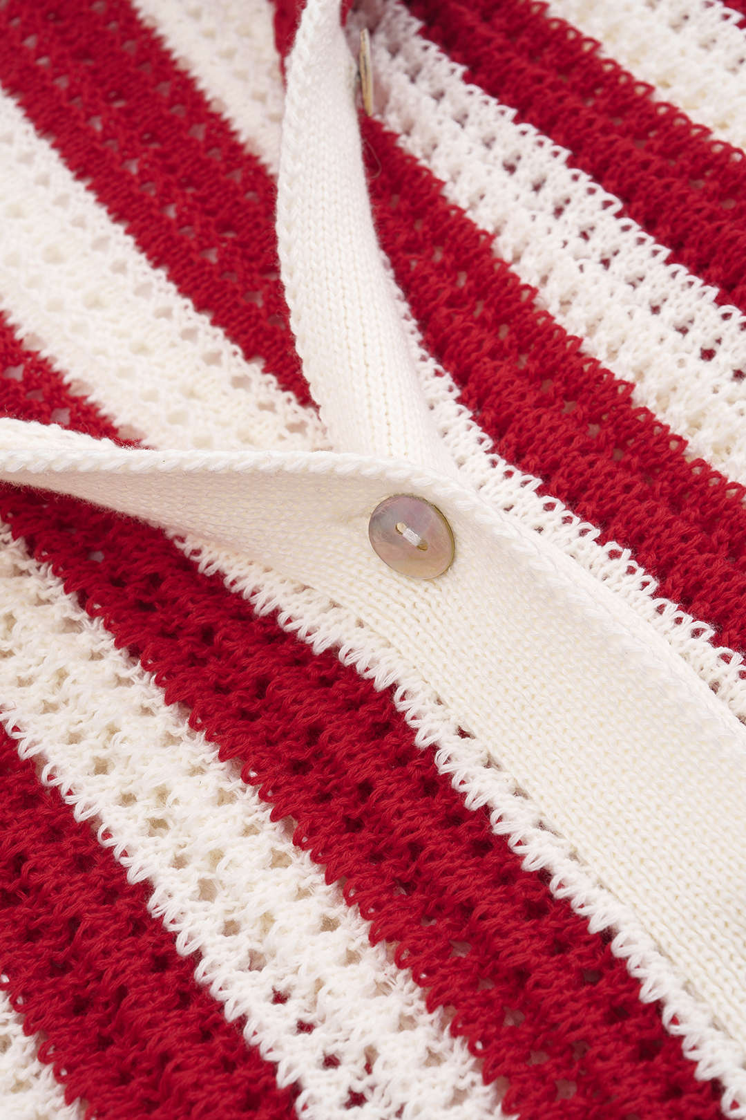 Knit Hollow Out Contrast Short-Sleeve Top