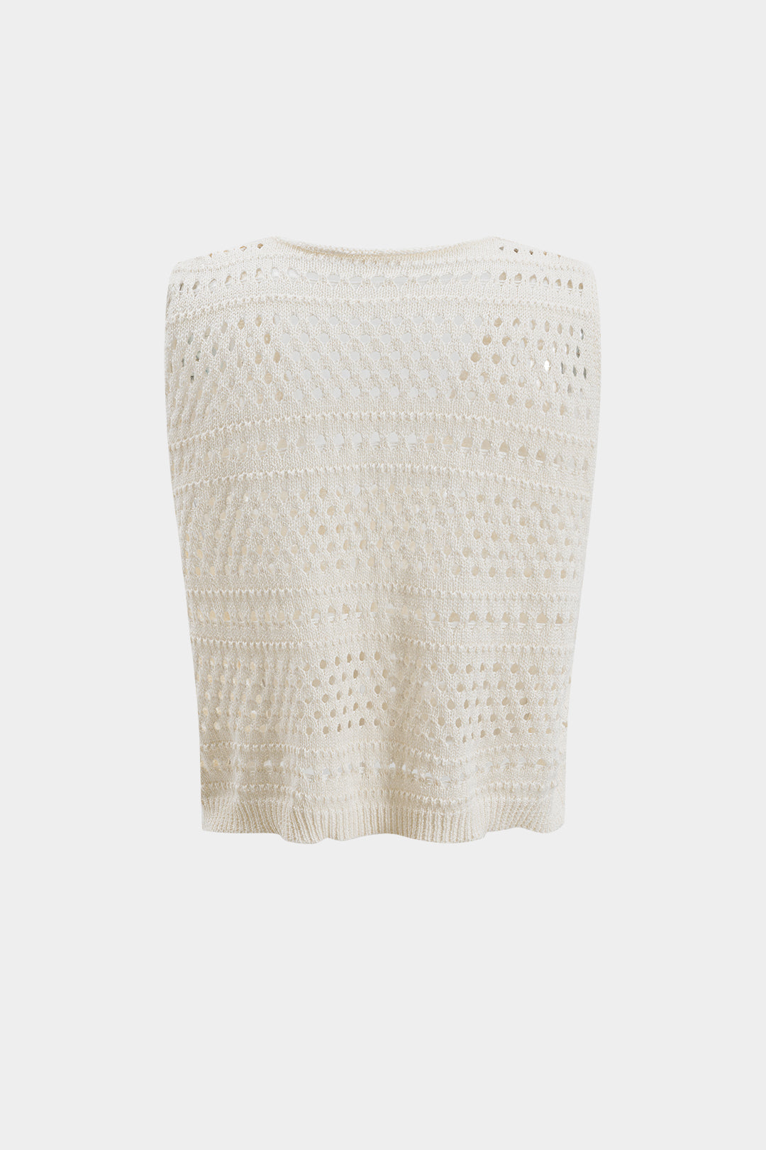 Hollow Out Knit Tank Top And Skirt Set