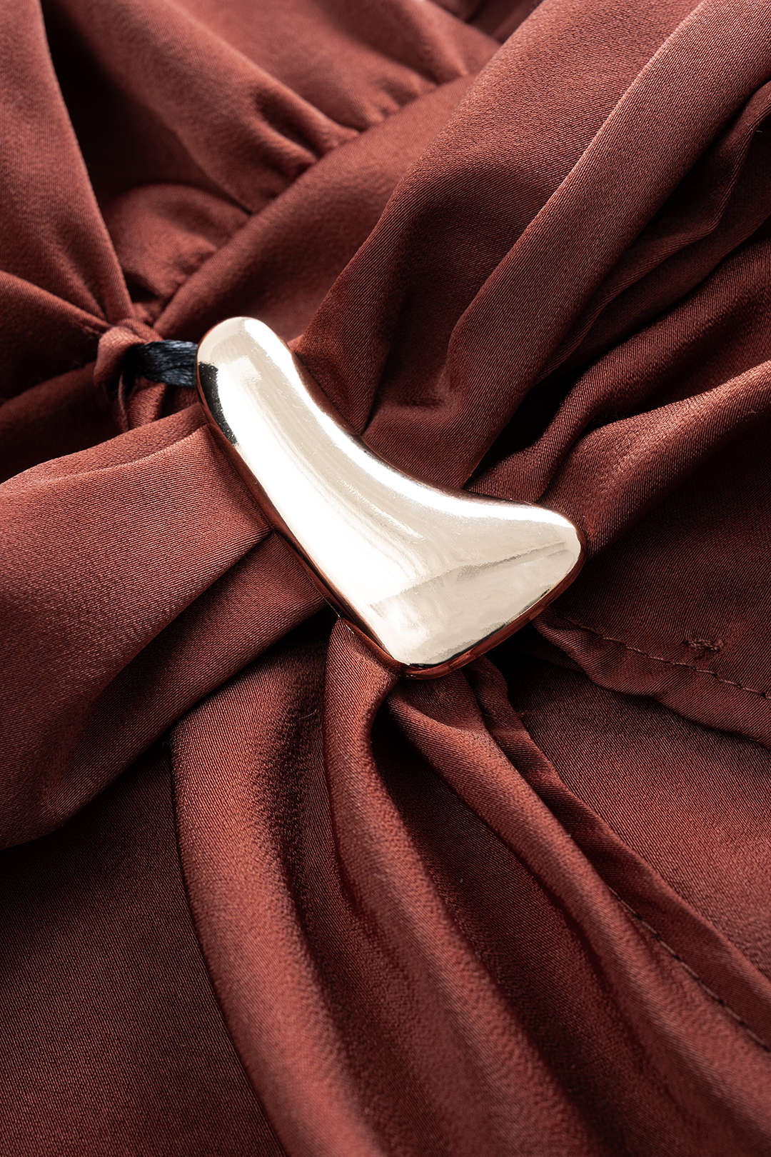 Satin Halter Neck Ruched Backeless Sleeveless Mini Dress