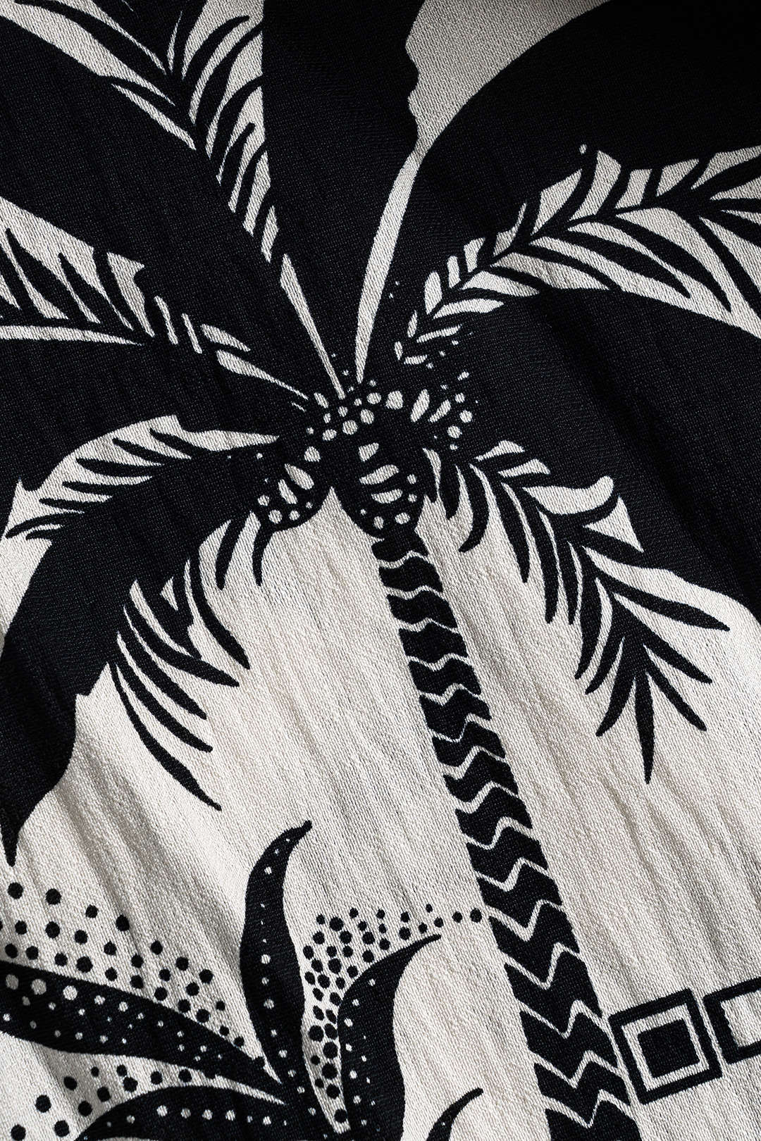 Coconut Palm Geometric Print Shirred Waistband Skirt