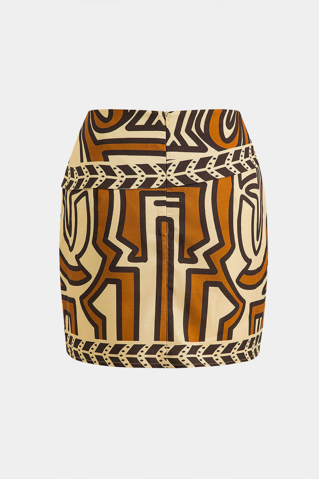 Bohemian Print Asymmetrical Zipper Skirt