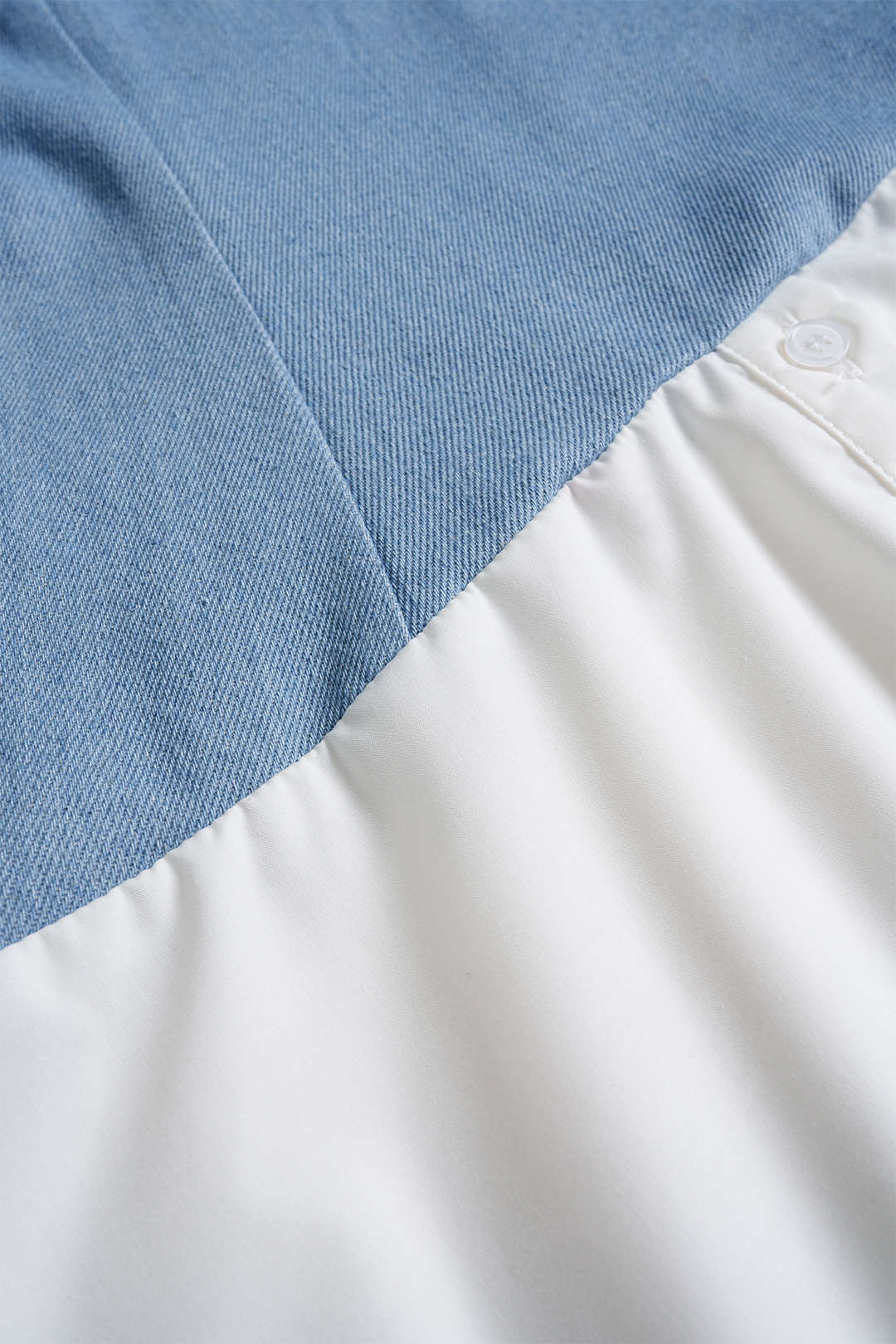 Denim Asymmetrical Washed Patchwork Sleeveless Midi Dress